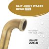 Everflow Slip Joint Waste Bend for Tubular Drain Applications, 22GA Brass 1-1/2"x12" 21912